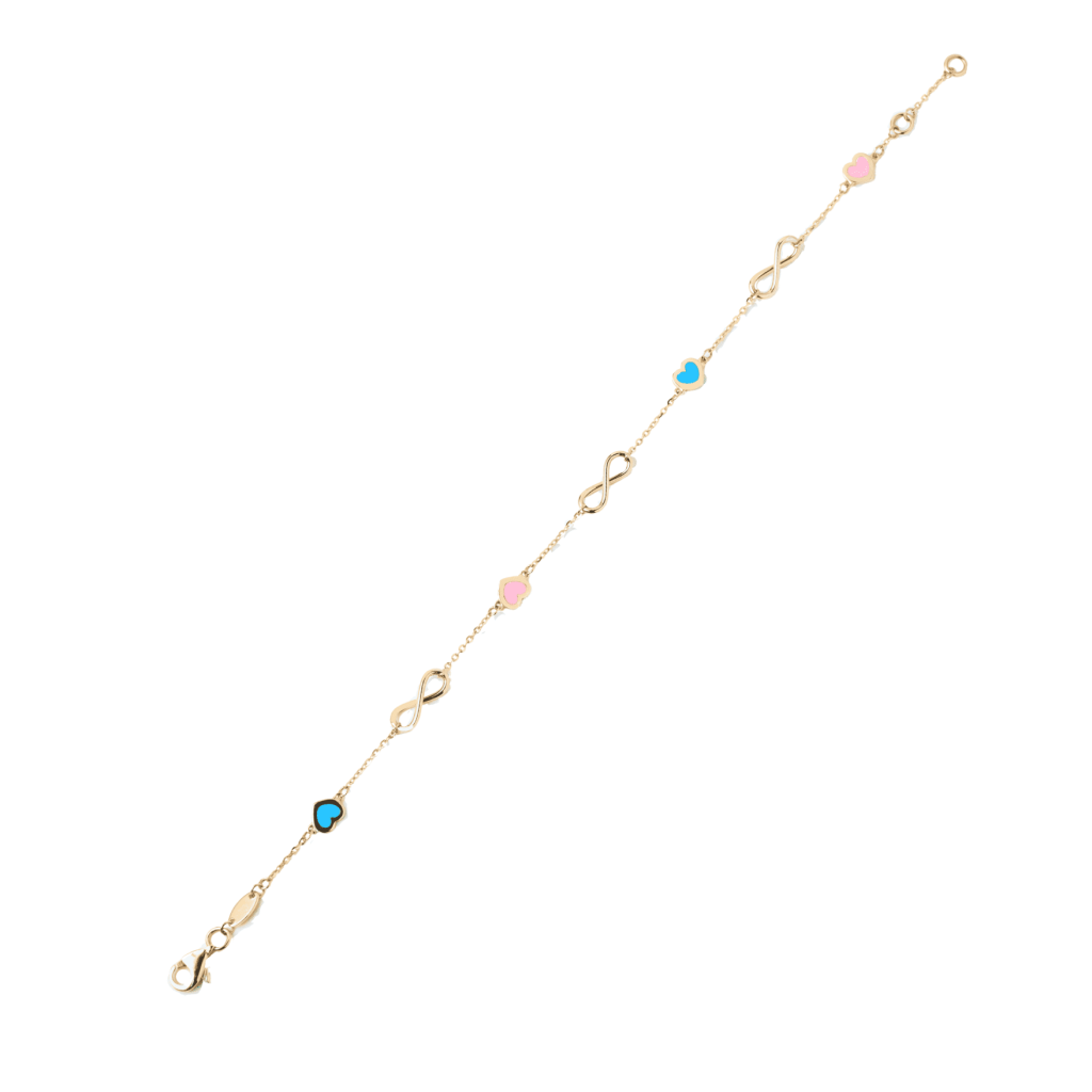 Guillo de bebé con Infinitos y Corazones / Oro 14K - Sol de Oro Joyería