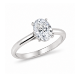 Anillo solitario de zirconia y oro