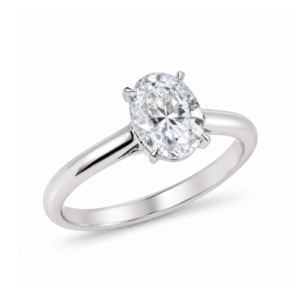 Anillo solitario de zirconia y oro