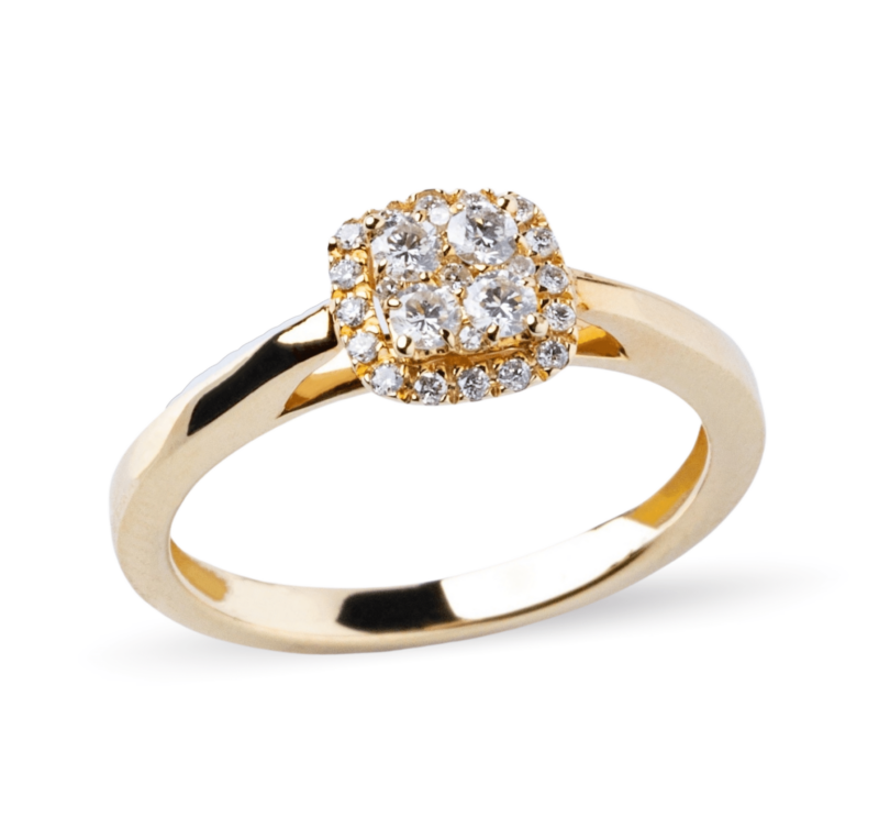 Anillo de Compromiso en Oro Blanco 14k con Diamantes - Clásico y Elegante - Imagen 2