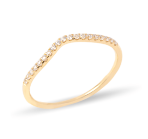 Alianza de matrimonio en oro 14K con zirconias, diseño elegante y brillante.