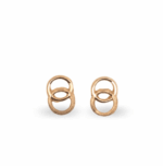 Dormilonas Doble Aro Liso y Labrado / Oro 14K