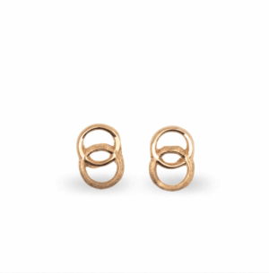 Dormilonas Doble Aro Liso y Labrado / Oro 14K
