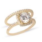 Dúo de boda en oro 14K con zirconias y diseño halo cuadrado, incluye dos argollas con estilo moderno y refinado.