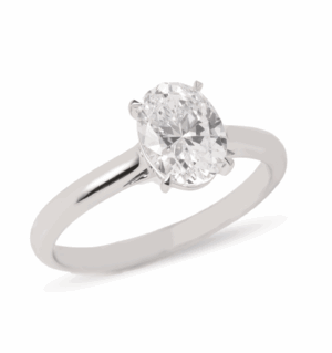 Solitario de compromiso en oro blanco 14K con zirconia corte pera