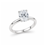 Anillo de Compromiso Solitario en Oro Blanco 14K con Diamante Ovalado Lab Grown
