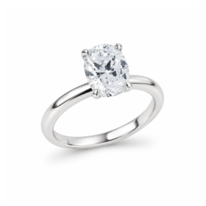 Anillo de Compromiso Solitario en Oro Blanco 14K con Diamante Ovalado Lab Grown