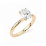 Anillo de Compromiso Solitario 14K / Diamante Ovalado