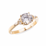 Anillo de Compromiso en Oro 14K / Zirconias