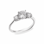 Anillo de compromiso oro 14K con tres zirconias corte redondo