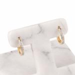 Aretes argollas en oro 14K con zirconias pavé de 11 mm