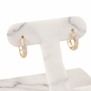 Argollas pavé en oro 14K con zirconias brillantes