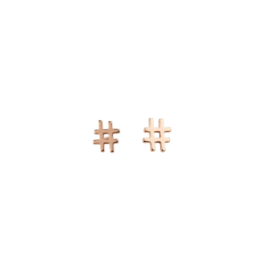 dormilonas hashtag oro 14k pequeñas minimalistas