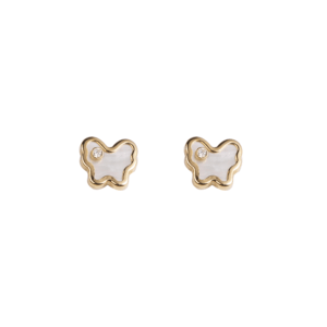 dormilonas mariposa oro 14k con zirconia pequeñas