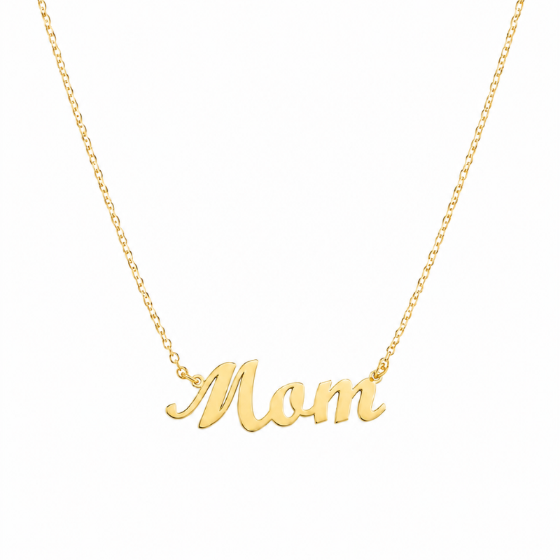 cadena mom oro 14k minimalista para mama