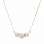 cadena trilogia zirconias oro 14k 18 pulgadas