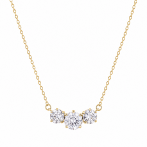 cadena trilogia zirconias oro 14k 18 pulgadas