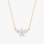cadena oro 14k con zirconias corte pera