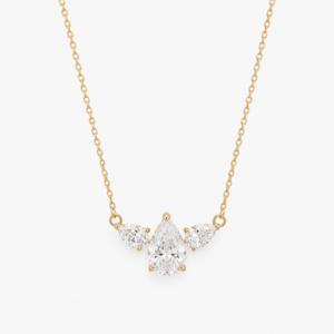 cadena oro 14k con zirconias corte pera
