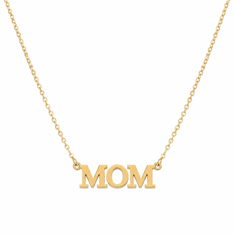 cadena mom oro 14k minimalista para mama