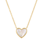 collar corazon nacar oro 14k elegante