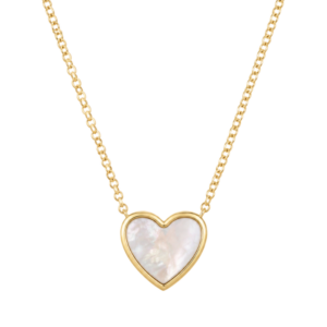 collar corazon nacar oro 14k elegante