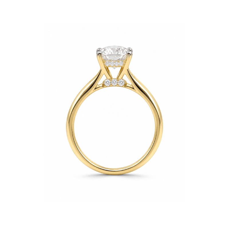 Anillo en oro 14K con diamante lab grown redondo certificado IGI - Imagen 3