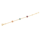 Pulsera Infantil en Oro 14K con Flores Multicolor
