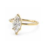 Anillo solitario en oro amarillo 14K con diamante Lab Grown corte marquesa de 1.00 ct