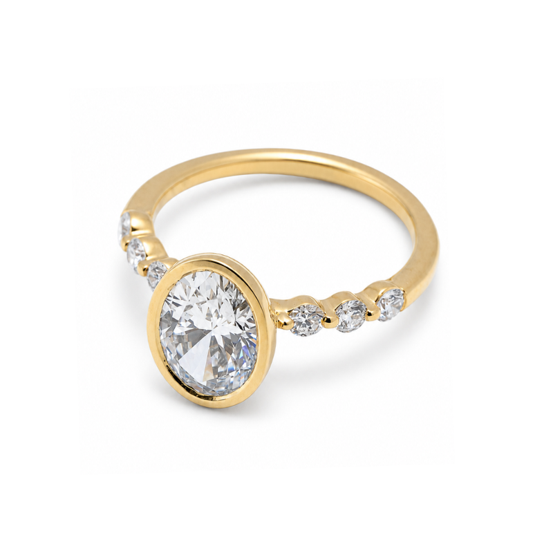 Anillo de Compromiso Lab Grown Oval 2.04 ct Oro 14K - Imagen 2