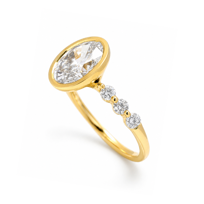Anillo de Compromiso Lab Grown Oval 2.04 ct Oro 14K - Imagen 7