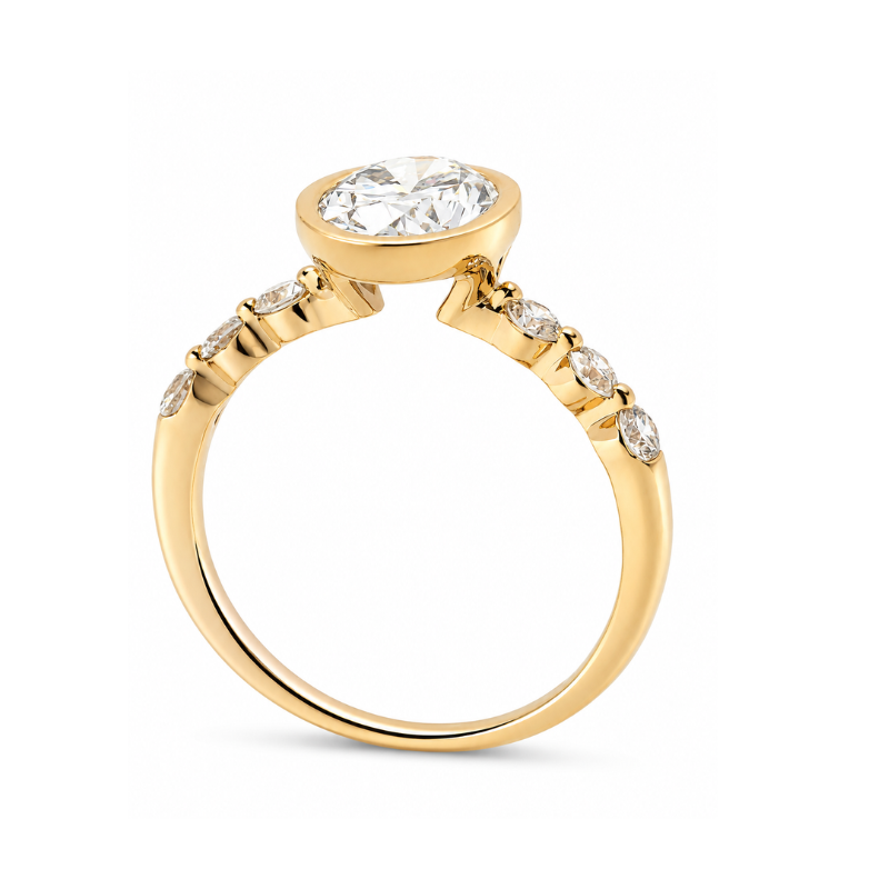 Anillo de Compromiso Lab Grown Oval 2.04 ct Oro 14K - Imagen 6