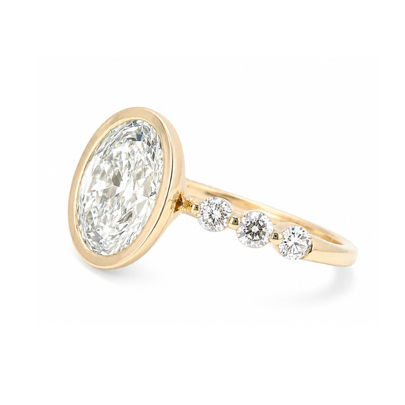 Anillo de Compromiso Lab Grown Oval 2.04 ct Oro 14K - Imagen 5