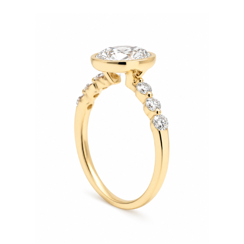Anillo de Compromiso Lab Grown Oval 2.04 ct Oro 14K - Imagen 3