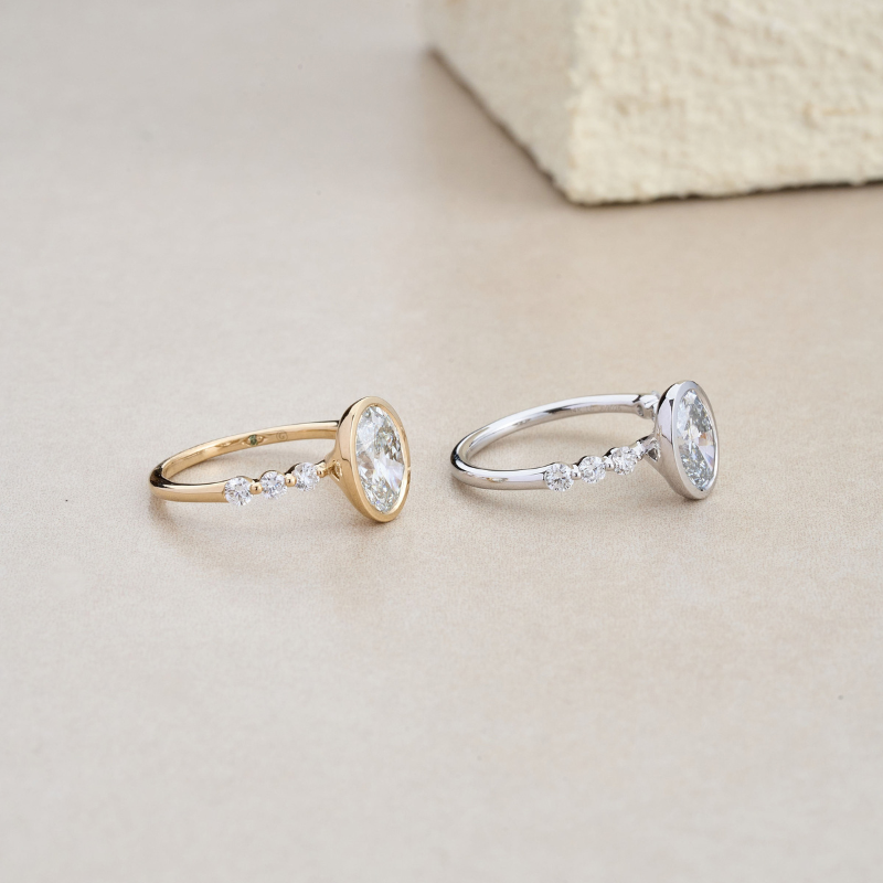 Anillo de Compromiso Lab Grown Oval 2.04 ct Oro 14K - Imagen 9