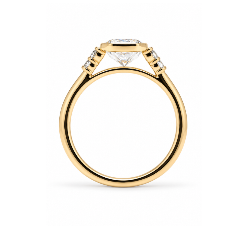 Anillo de Compromiso Diamante Lab Grown Radiant 2.02 ct en Bisel Oro 14K - Imagen 4